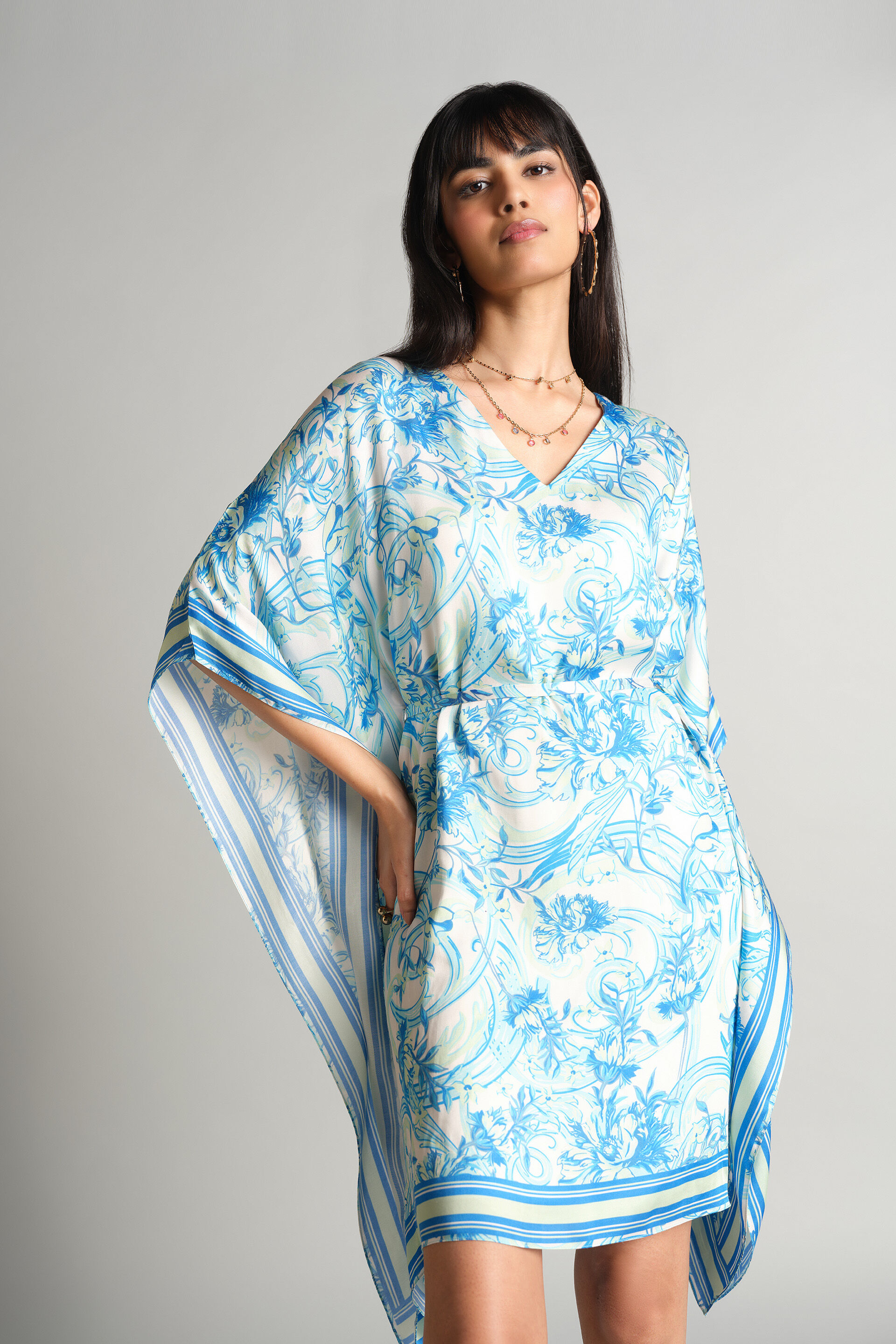 Abstract Blue Dress, Blue, image 4